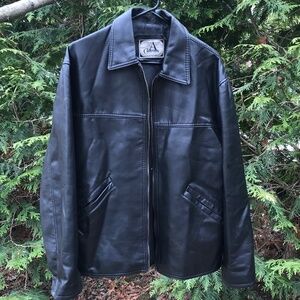 Authentic Armani Collezioni Mens Leather Jacket - Made in Italy - XL